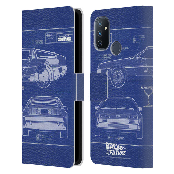 Back to the Future I Key Art Blue Print Leather Book Wallet Case Cover For OnePlus Nord N100