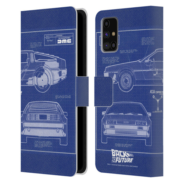 Back to the Future I Key Art Blue Print Leather Book Wallet Case Cover For Samsung Galaxy M31s (2020)