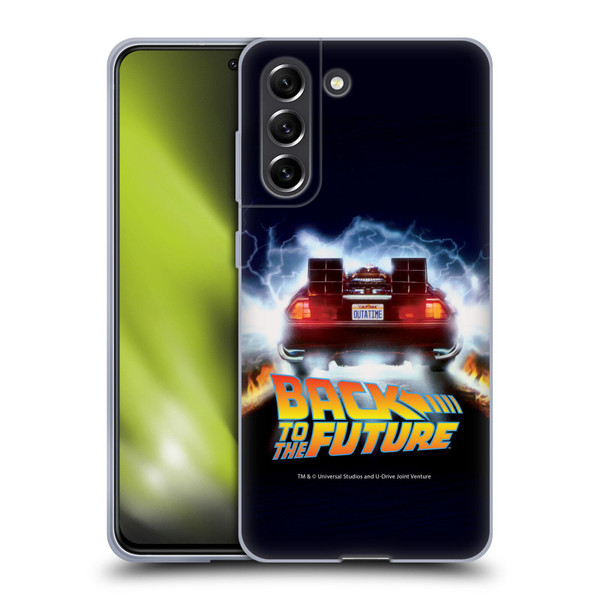 Back to the Future I Key Art Time Machine Car Soft Gel Case for Samsung Galaxy S21 FE 5G