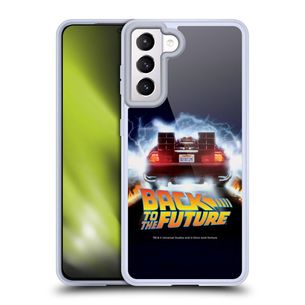 Back to the Future I Key Art Time Machine Car Soft Gel Case for Samsung Galaxy S21 5G