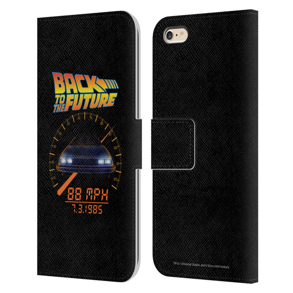 Back to the Future I Quotes 88 MPH Leather Book Wallet Case Cover For Apple iPhone 6 Plus / iPhone 6s Plus