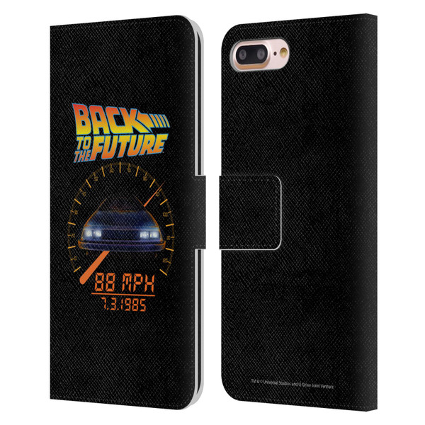 Back to the Future I Quotes 88 MPH Leather Book Wallet Case Cover For Apple iPhone 7 Plus / iPhone 8 Plus