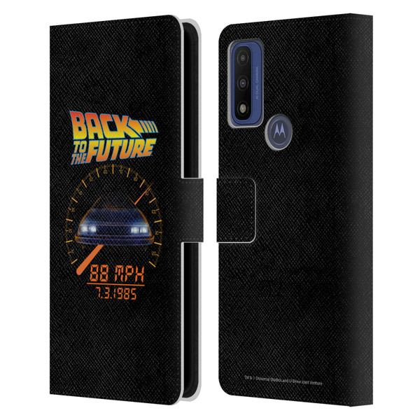 Back to the Future I Quotes 88 MPH Leather Book Wallet Case Cover For Motorola G Pure