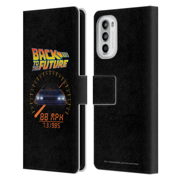 Back to the Future I Quotes 88 MPH Leather Book Wallet Case Cover For Motorola Moto G52