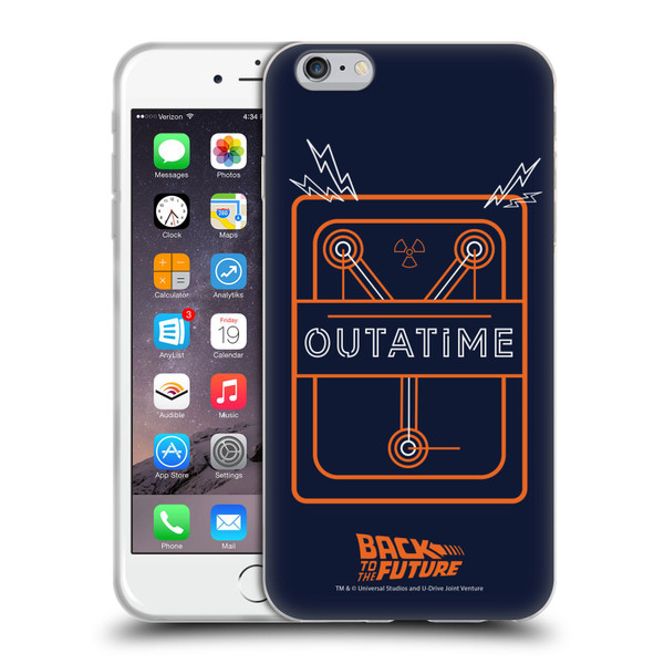 Back to the Future I Quotes Outatime Soft Gel Case for Apple iPhone 6 Plus / iPhone 6s Plus