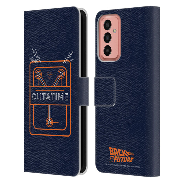 Back to the Future I Quotes Outatime Leather Book Wallet Case Cover For Samsung Galaxy M13 (2022)