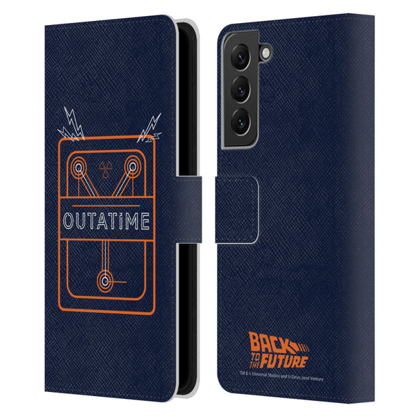 Back to the Future I Quotes Outatime Leather Book Wallet Case Cover For Samsung Galaxy S22+ 5G