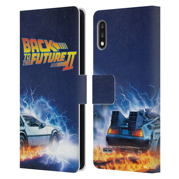 Back to the Future II Key Art Delorean Leather Book Wallet Case Cover For LG K22