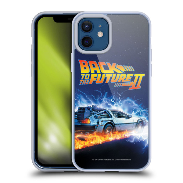 Back to the Future II Key Art Time Machine Car Soft Gel Case for Apple iPhone 12 / iPhone 12 Pro