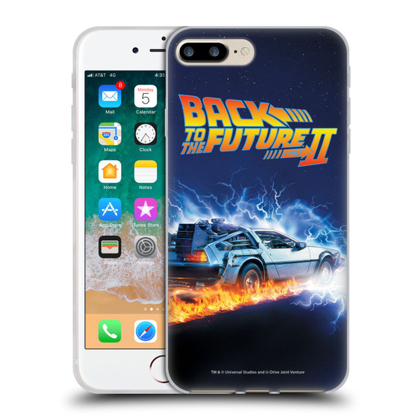 Back to the Future II Key Art Time Machine Car Soft Gel Case for Apple iPhone 7 Plus / iPhone 8 Plus