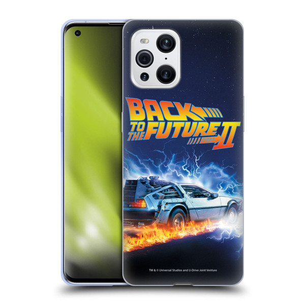 Back to the Future II Key Art Time Machine Car Soft Gel Case for OPPO Find X3 / Pro