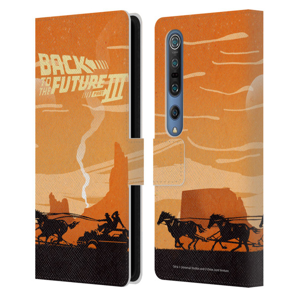 Back to the Future Movie III Car Silhouettes Car In Desert Leather Book Wallet Case Cover For Xiaomi Mi 10 5G / Mi 10 Pro 5G