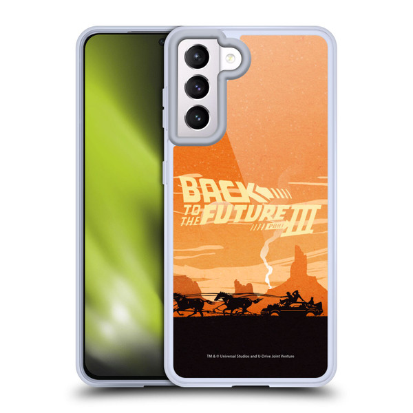 Back to the Future Movie III Car Silhouettes Desert Soft Gel Case for Samsung Galaxy S21 5G