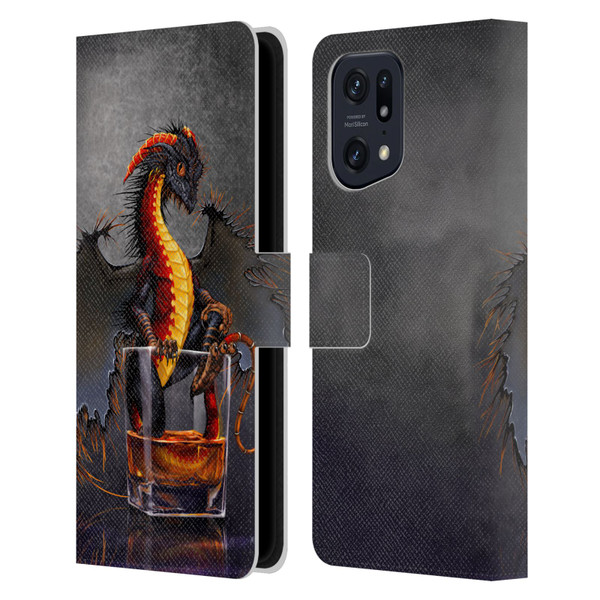 Stanley Morrison Dragons Black Pirate Drink Leather Book Wallet Case Cover For OPPO Find X5