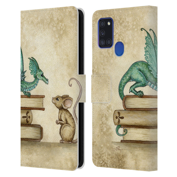 Amy Brown Folklore Curious Encounter Leather Book Wallet Case Cover For Samsung Galaxy A21s (2020)