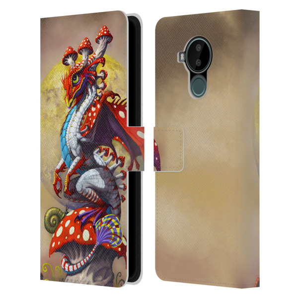Stanley Morrison Dragons 3 Mushroom Garden Leather Book Wallet Case Cover For Nokia C30