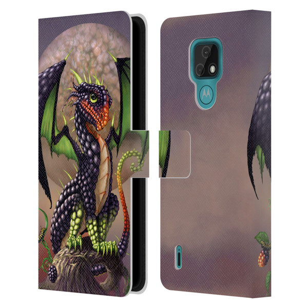 Stanley Morrison Dragons 3 Berry Garden Leather Book Wallet Case Cover For Motorola Moto E7