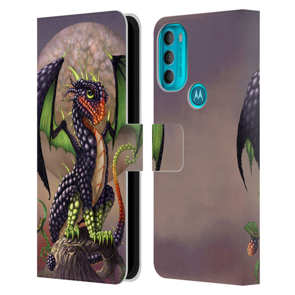 Stanley Morrison Dragons 3 Berry Garden Leather Book Wallet Case Cover For Motorola Moto G71 5G