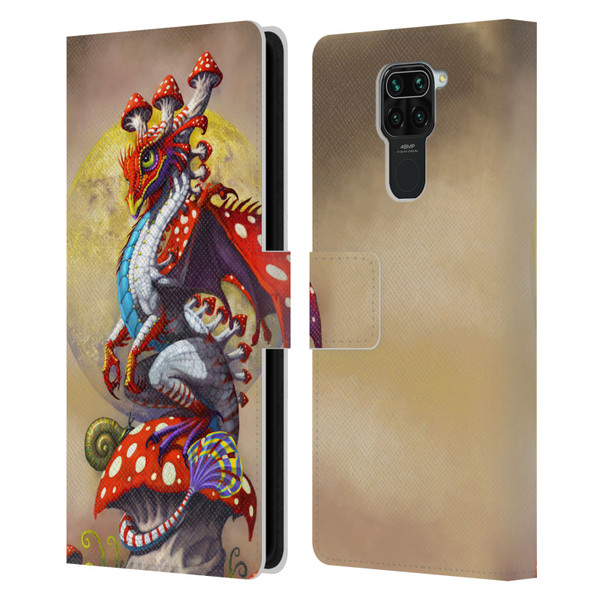 Stanley Morrison Dragons 3 Mushroom Garden Leather Book Wallet Case Cover For Xiaomi Redmi Note 9 / Redmi 10X 4G