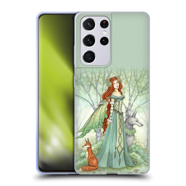 Amy Brown Magical Fairies Woodland Fairy With Fox & Wolf Soft Gel Case for Samsung Galaxy S21 Ultra 5G