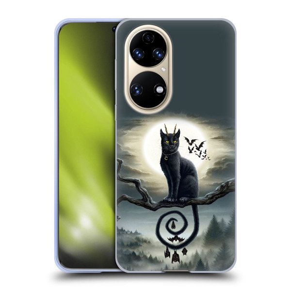 Sarah Richter Animals Gothic Black Cat & Bats Soft Gel Case for Huawei P50
