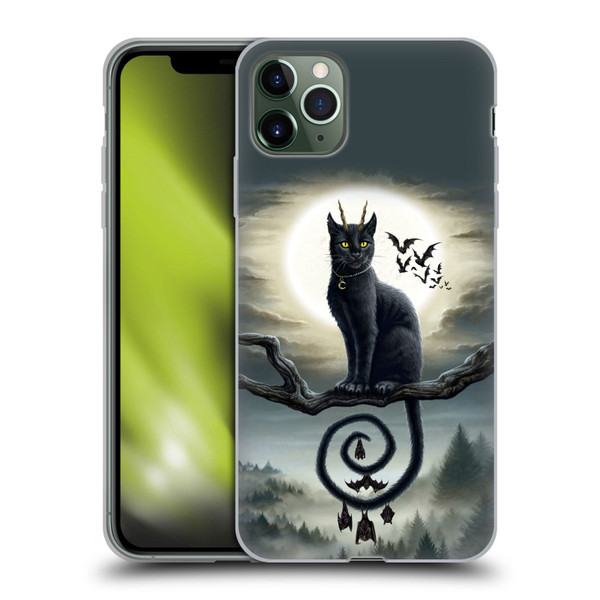Sarah Richter Animals Gothic Black Cat & Bats Soft Gel Case for Apple iPhone 11 Pro Max