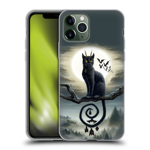 Sarah Richter Animals Gothic Black Cat & Bats Soft Gel Case for Apple iPhone 11 Pro