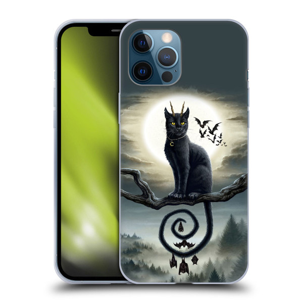 Sarah Richter Animals Gothic Black Cat & Bats Soft Gel Case for Apple iPhone 12 Pro Max