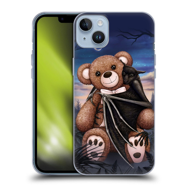 Sarah Richter Animals Bat Cuddling A Toy Bear Soft Gel Case for Apple iPhone 14 Plus