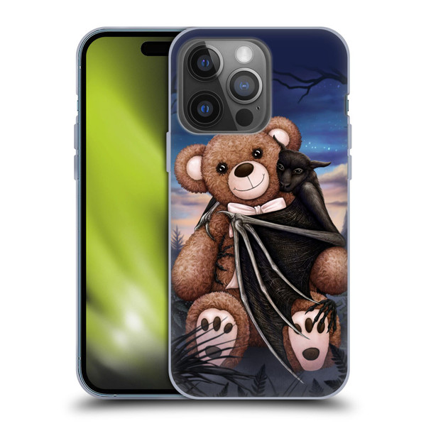 Sarah Richter Animals Bat Cuddling A Toy Bear Soft Gel Case for Apple iPhone 14 Pro