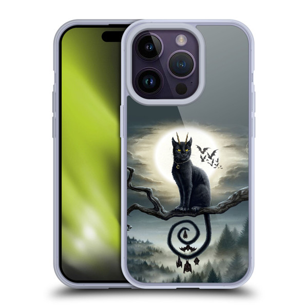 Sarah Richter Animals Gothic Black Cat & Bats Soft Gel Case for Apple iPhone 14 Pro
