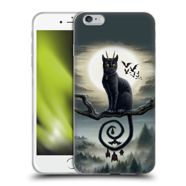 Sarah Richter Animals Gothic Black Cat & Bats Soft Gel Case for Apple iPhone 6 Plus / iPhone 6s Plus