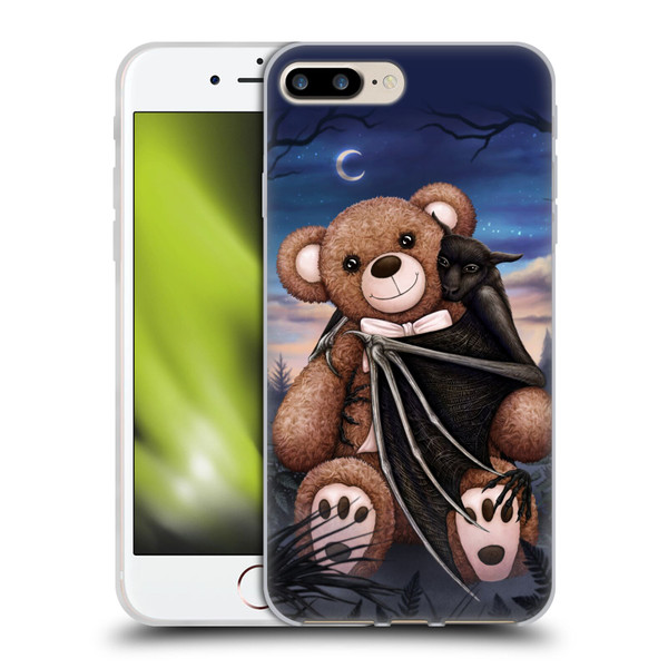 Sarah Richter Animals Bat Cuddling A Toy Bear Soft Gel Case for Apple iPhone 7 Plus / iPhone 8 Plus