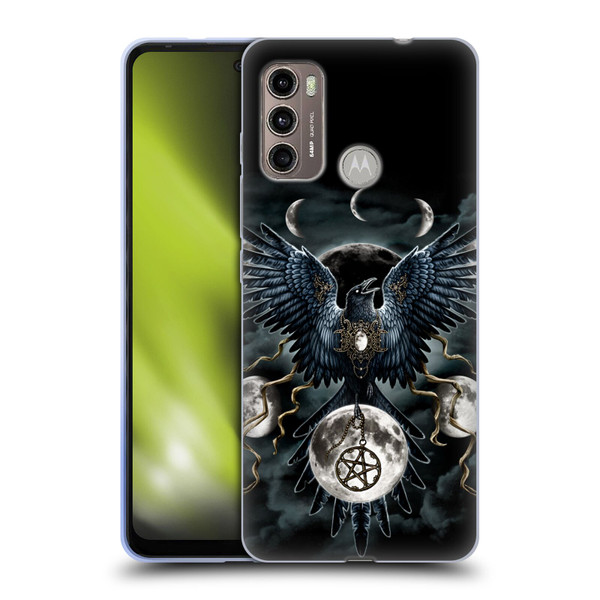 Sarah Richter Animals Gothic Black Raven Soft Gel Case for Motorola Moto G60 / Moto G40 Fusion