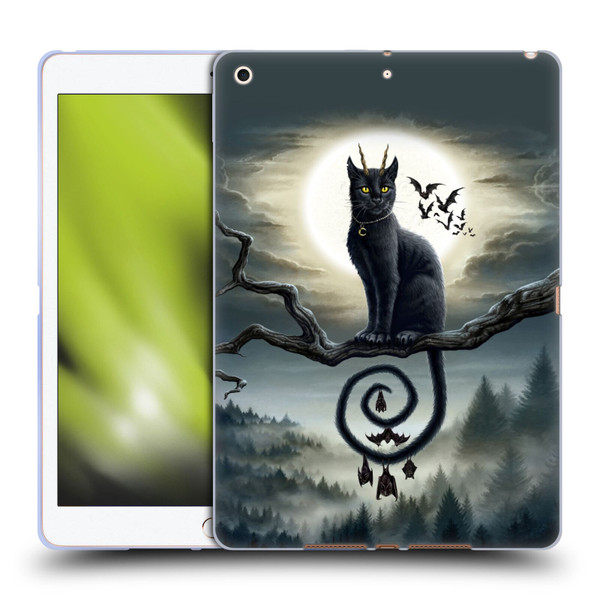 Sarah Richter Animals Gothic Black Cat & Bats Soft Gel Case for Apple iPad 10.2 2019/2020/2021