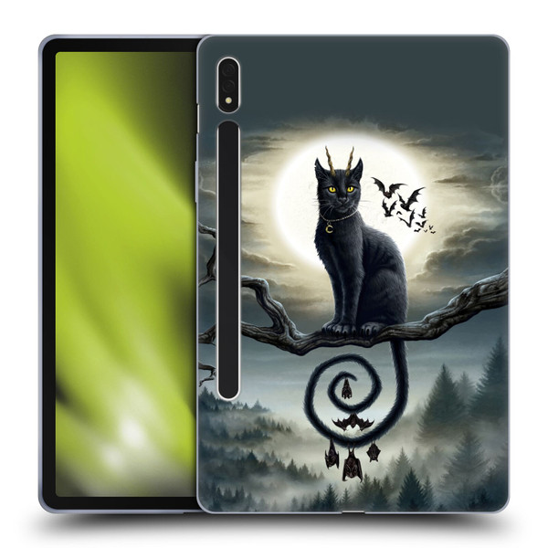 Sarah Richter Animals Gothic Black Cat & Bats Soft Gel Case for Samsung Galaxy Tab S8