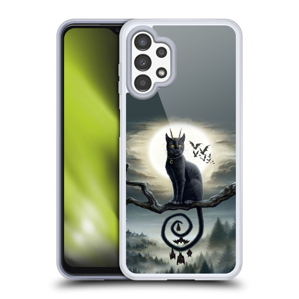 Sarah Richter Animals Gothic Black Cat & Bats Soft Gel Case for Samsung Galaxy A13 (2022)