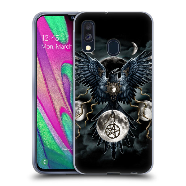 Sarah Richter Animals Gothic Black Raven Soft Gel Case for Samsung Galaxy A40 (2019)