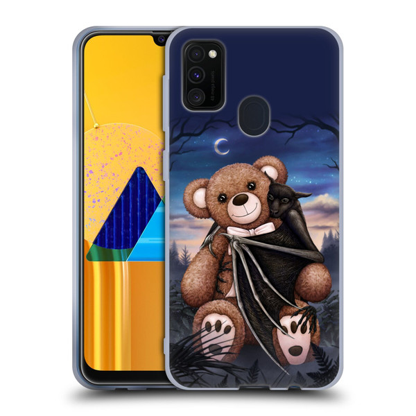 Sarah Richter Animals Bat Cuddling A Toy Bear Soft Gel Case for Samsung Galaxy M30s (2019)/M21 (2020)