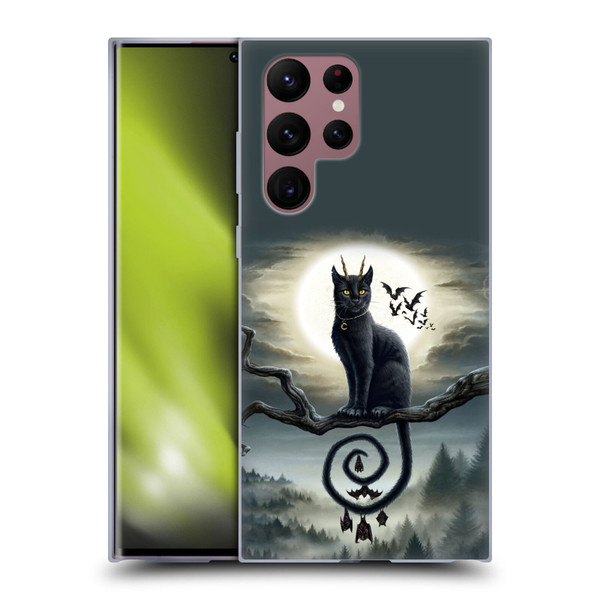 Sarah Richter Animals Gothic Black Cat & Bats Soft Gel Case for Samsung Galaxy S22 Ultra 5G