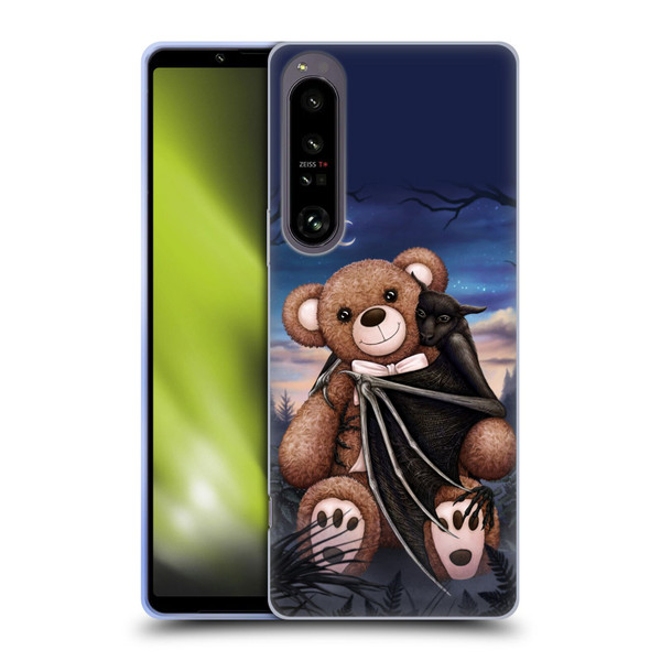Sarah Richter Animals Bat Cuddling A Toy Bear Soft Gel Case for Sony Xperia 1 IV