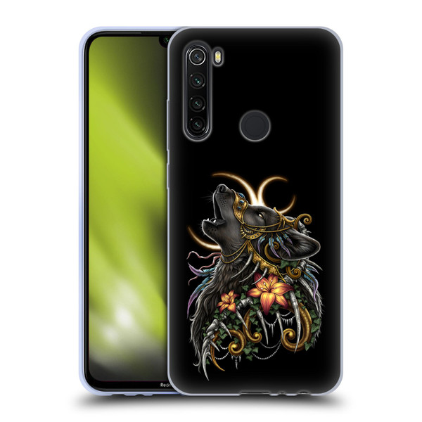 Sarah Richter Animals Gothic Black Howling Wolf Soft Gel Case for Xiaomi Redmi Note 8T