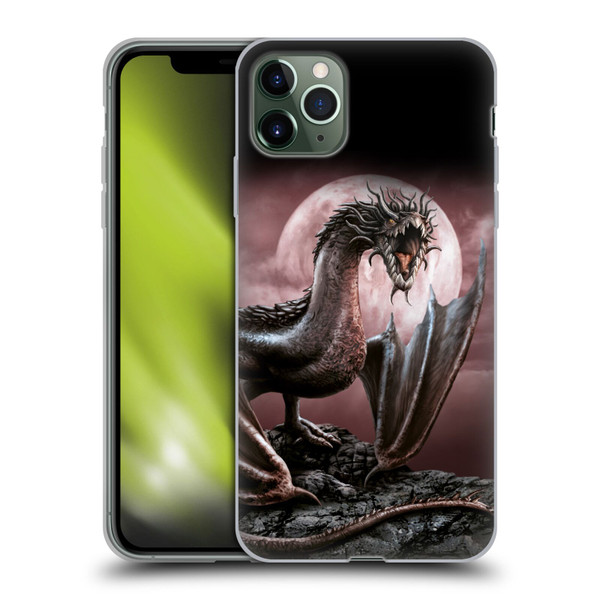 Sarah Richter Fantasy Creatures Black Dragon Roaring Soft Gel Case for Apple iPhone 11 Pro Max
