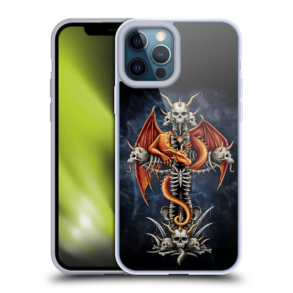 Sarah Richter Fantasy Creatures Red Dragon Guarding Bone Cross Soft Gel Case for Apple iPhone 12 Pro Max