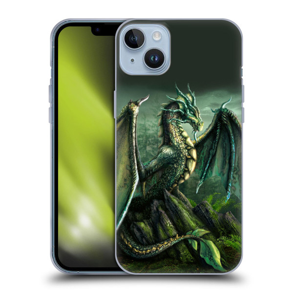 Sarah Richter Fantasy Creatures Green Nature Dragon Soft Gel Case for Apple iPhone 14 Plus