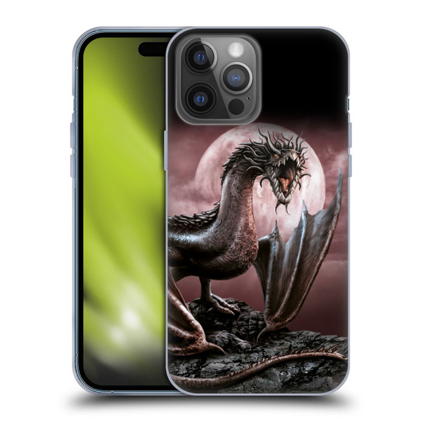 Sarah Richter Fantasy Creatures Black Dragon Roaring Soft Gel Case for Apple iPhone 14 Pro Max