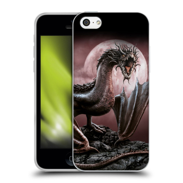 Sarah Richter Fantasy Creatures Black Dragon Roaring Soft Gel Case for Apple iPhone 5c