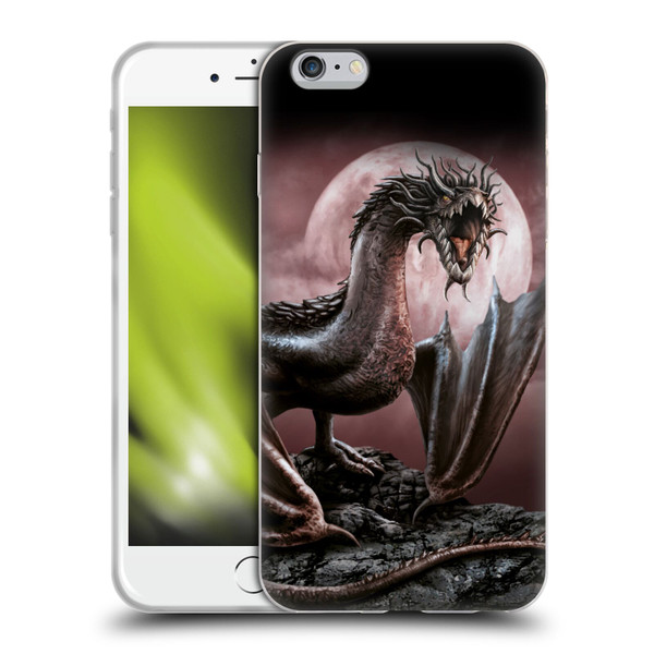 Sarah Richter Fantasy Creatures Black Dragon Roaring Soft Gel Case for Apple iPhone 6 Plus / iPhone 6s Plus