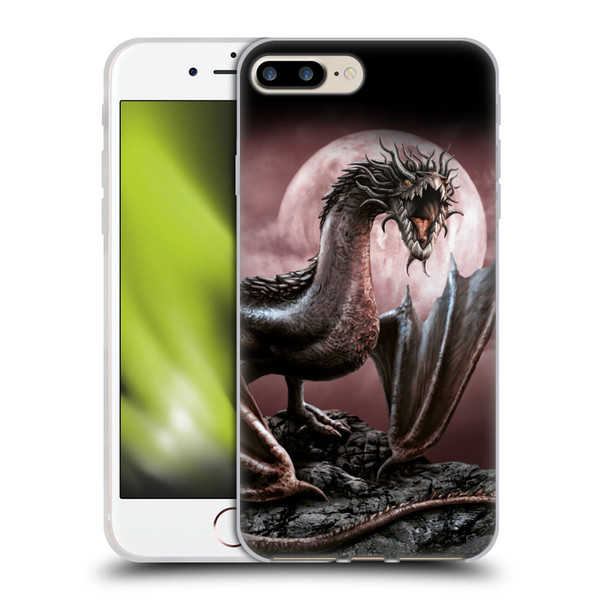 Sarah Richter Fantasy Creatures Black Dragon Roaring Soft Gel Case for Apple iPhone 7 Plus / iPhone 8 Plus