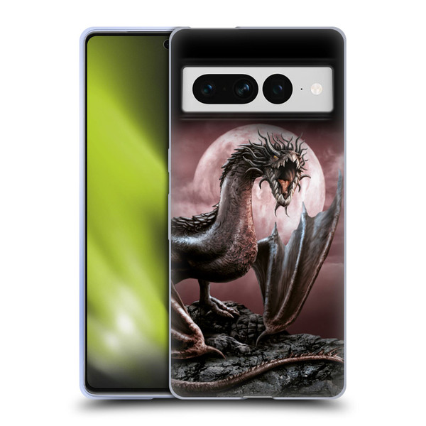 Sarah Richter Fantasy Creatures Black Dragon Roaring Soft Gel Case for Google Pixel 7 Pro